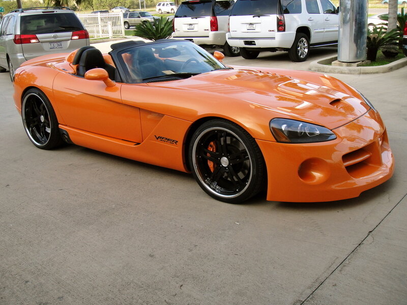 Orange Dodge Viper sports car
