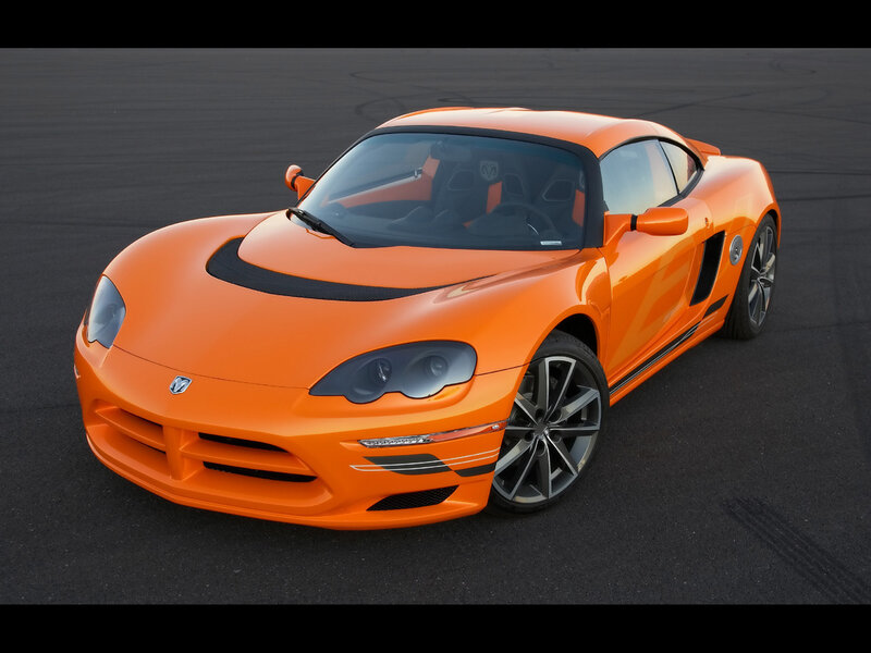 Orange Dodge Viper sports car