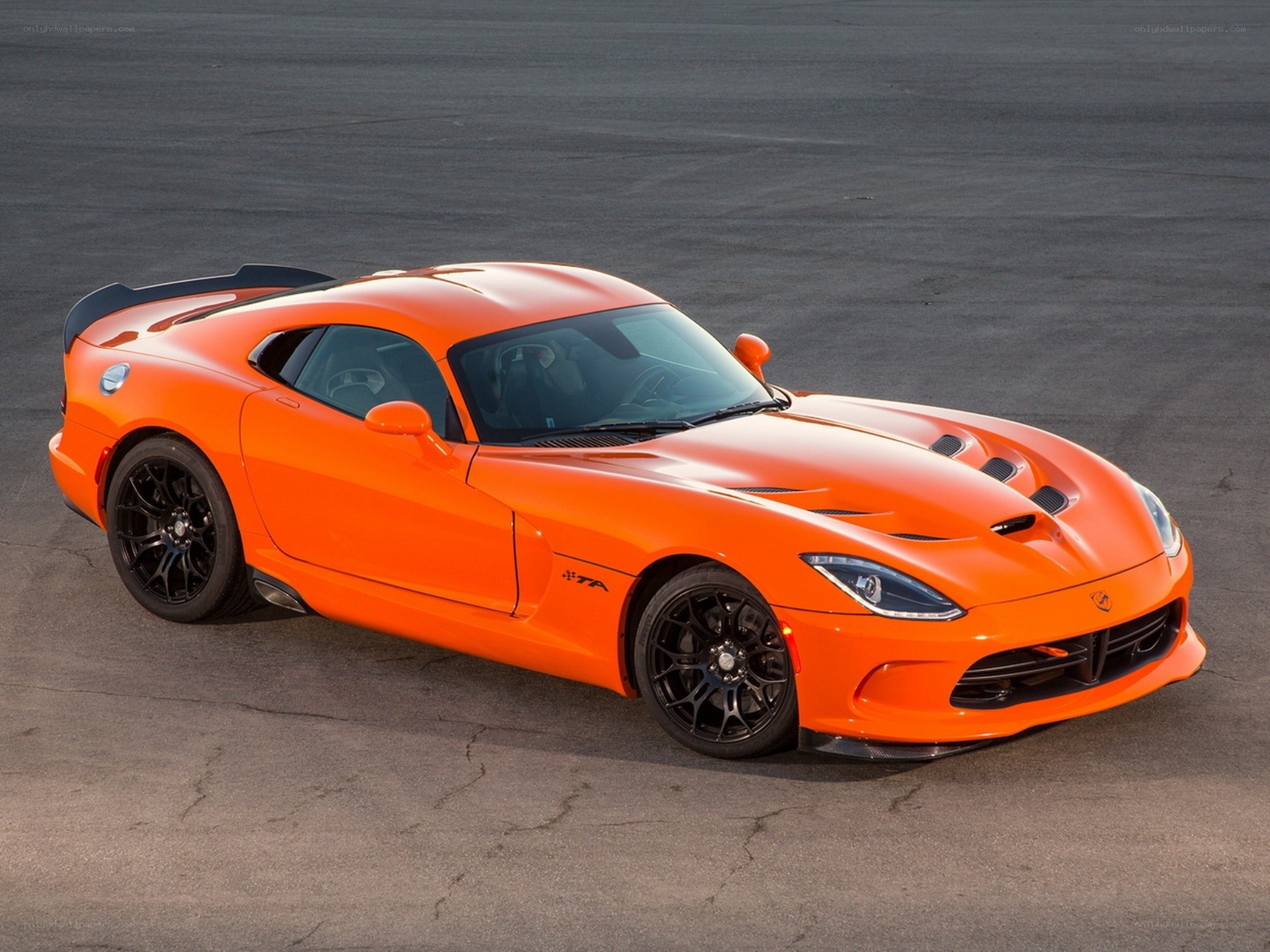 Orange Dodge Viper sports car