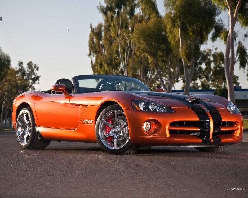 Orange Dodge Viper sports car