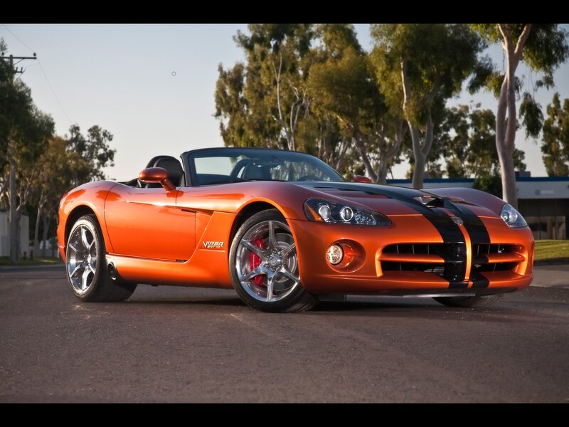 Orange Dodge Viper sports car