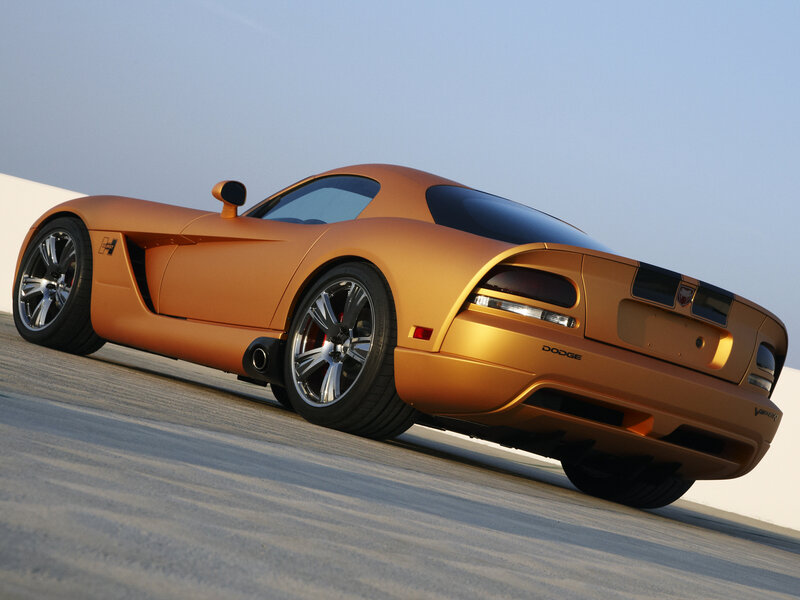 Orange Dodge Viper Sports Car — Dramatic