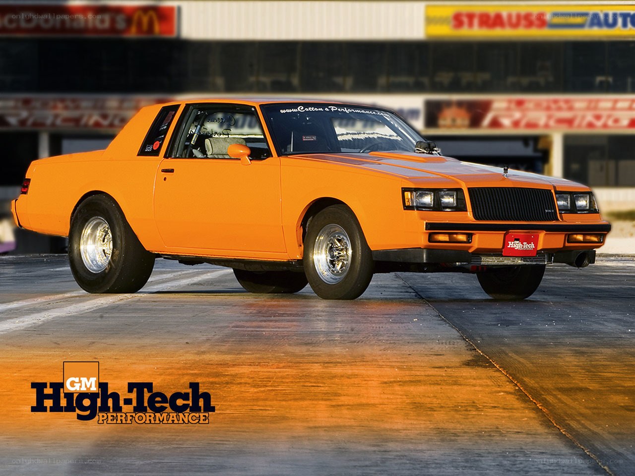 Orange drag racing car