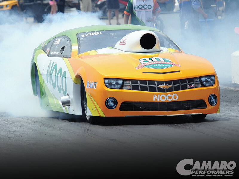 Orange Drag Racing Car — Dramatic, Afternoon, Photograph