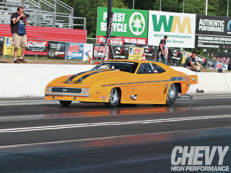 Orange Drag Racing Car — Dynamic, Afternoon, Photograph