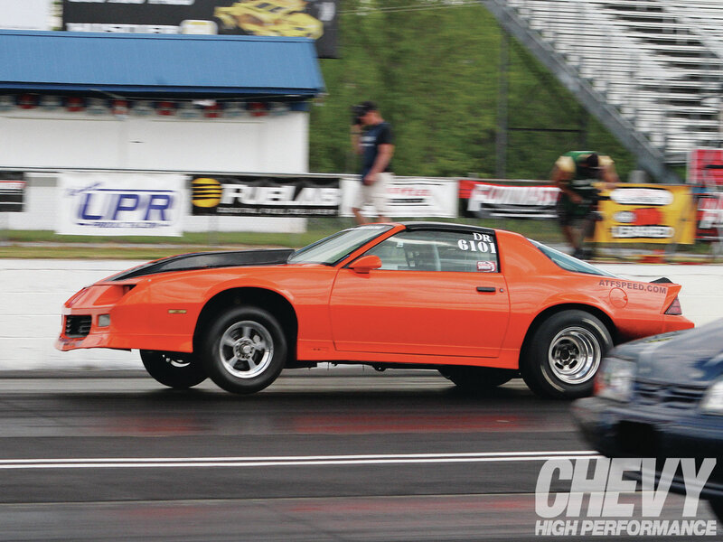 Orange Drag Racing Car — Dynamic, Afternoon