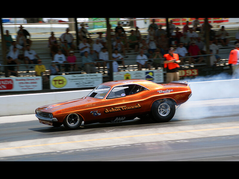 Orange Drag Racing Car — Dynamic