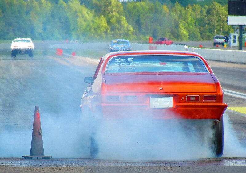 Orange Drag Racing Car — Red