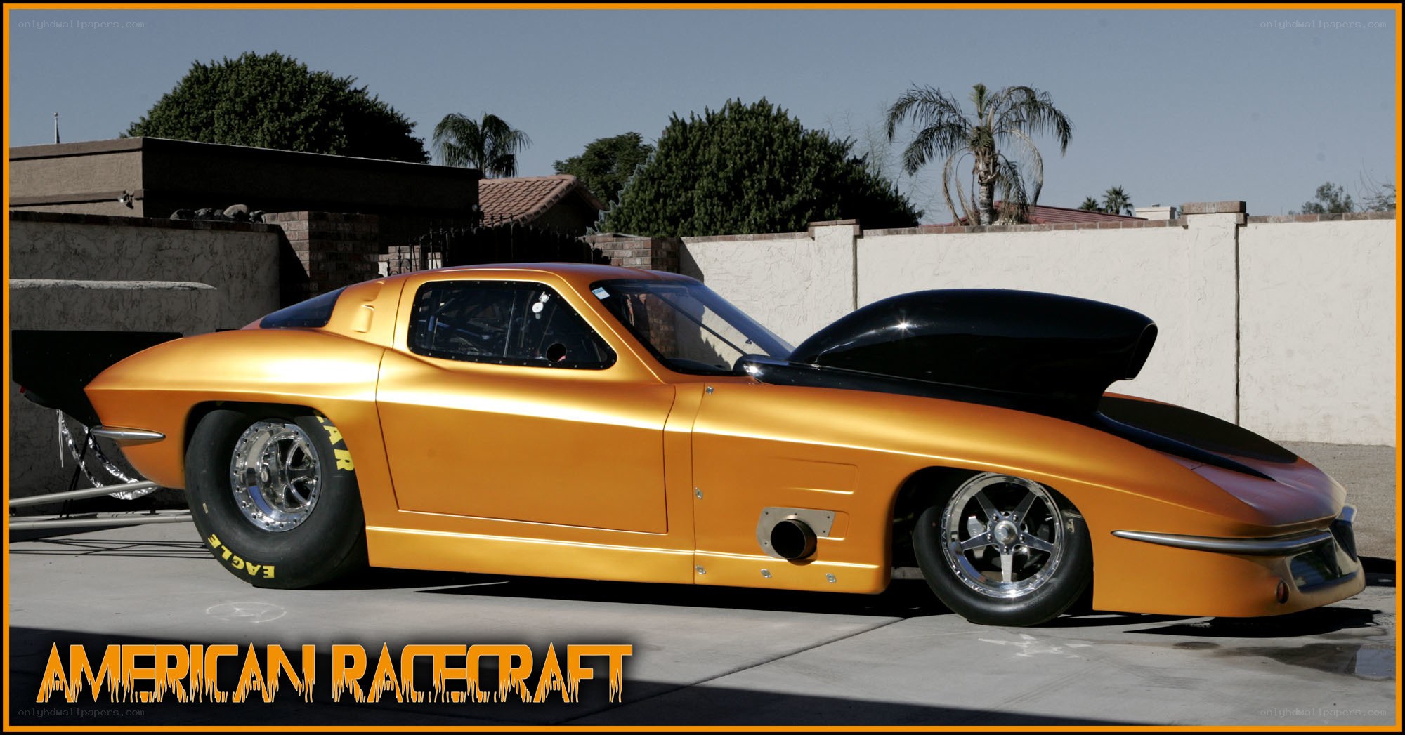 orange drag racing car