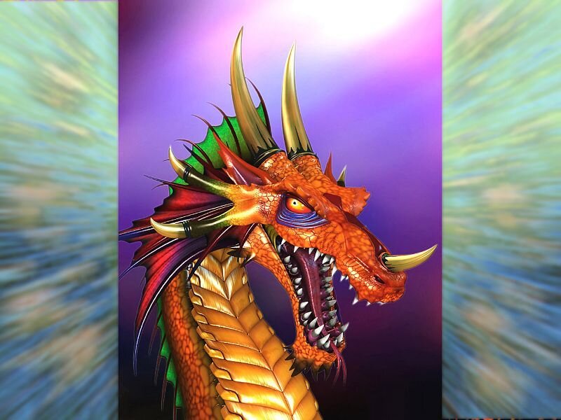 Orange Dragon Head — Purple