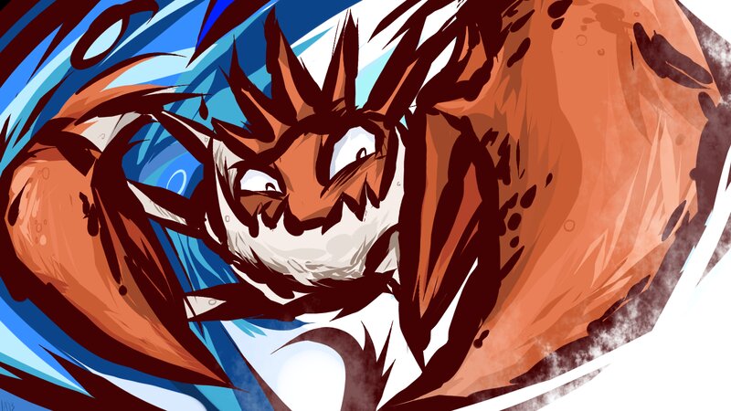 Orange Dragon in Motion