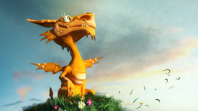 Orange Dragon on Hill