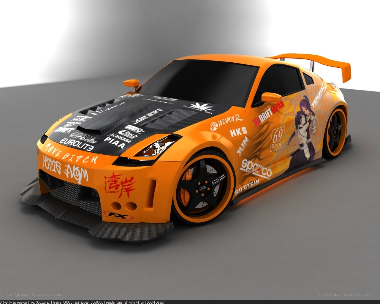 orange drift race car
