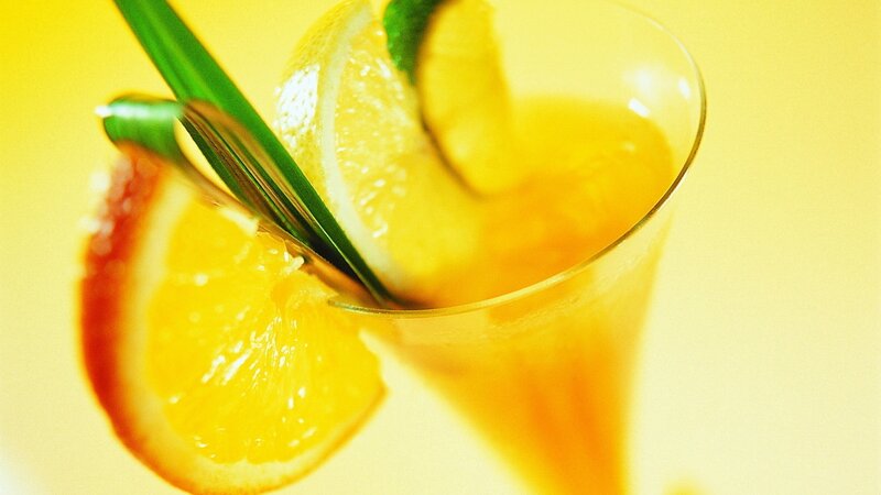 Orange Drink in Glass — Yellow, Bright