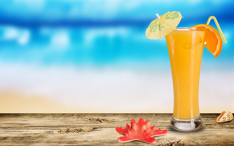 Orange Drink on Wood