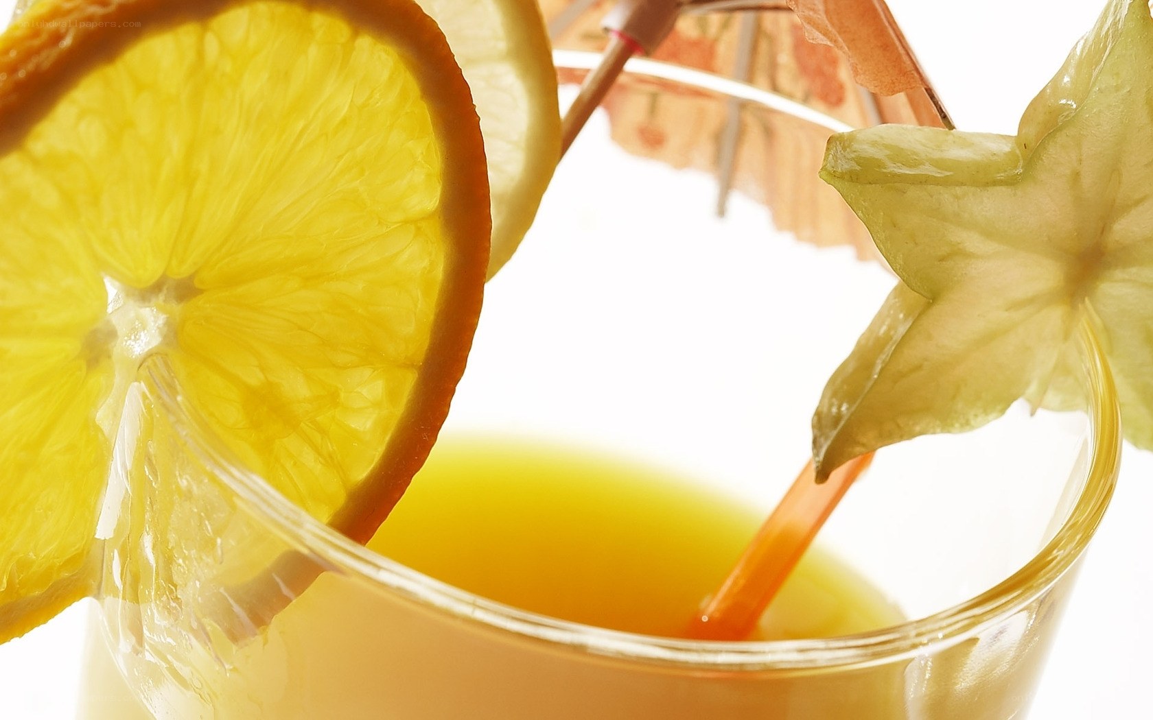 orange drink with garnish