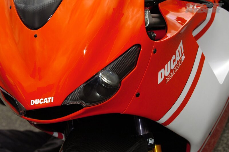 Orange Ducati Motorcycle — Red