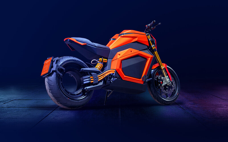 Orange Electric Motorcycle