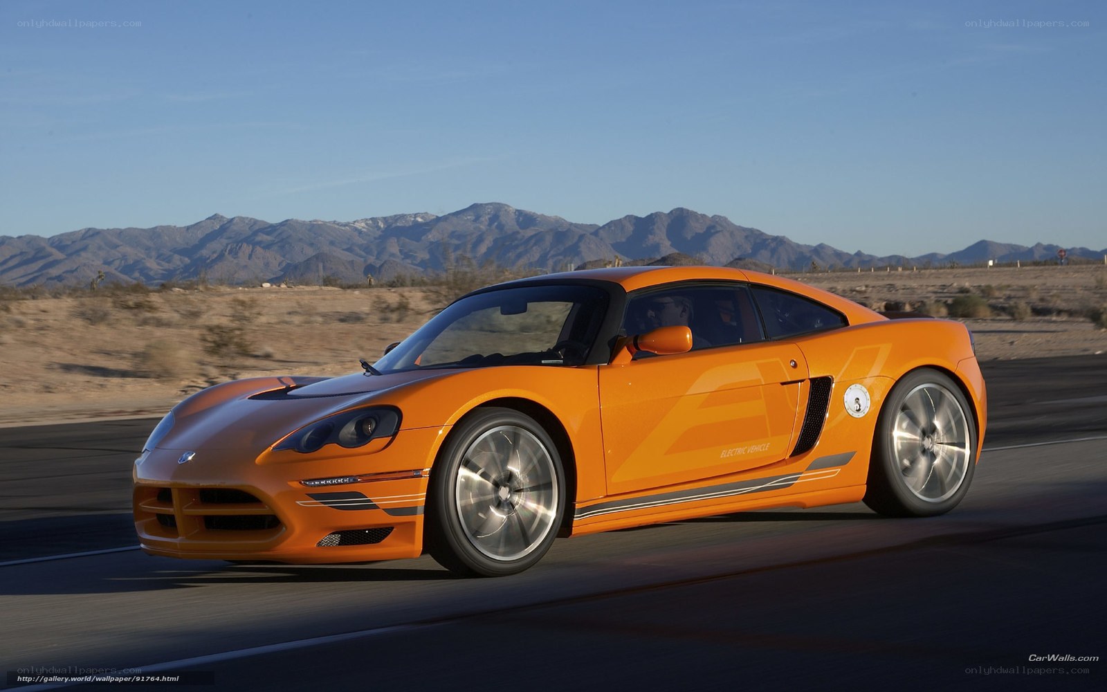 orange electric sports car