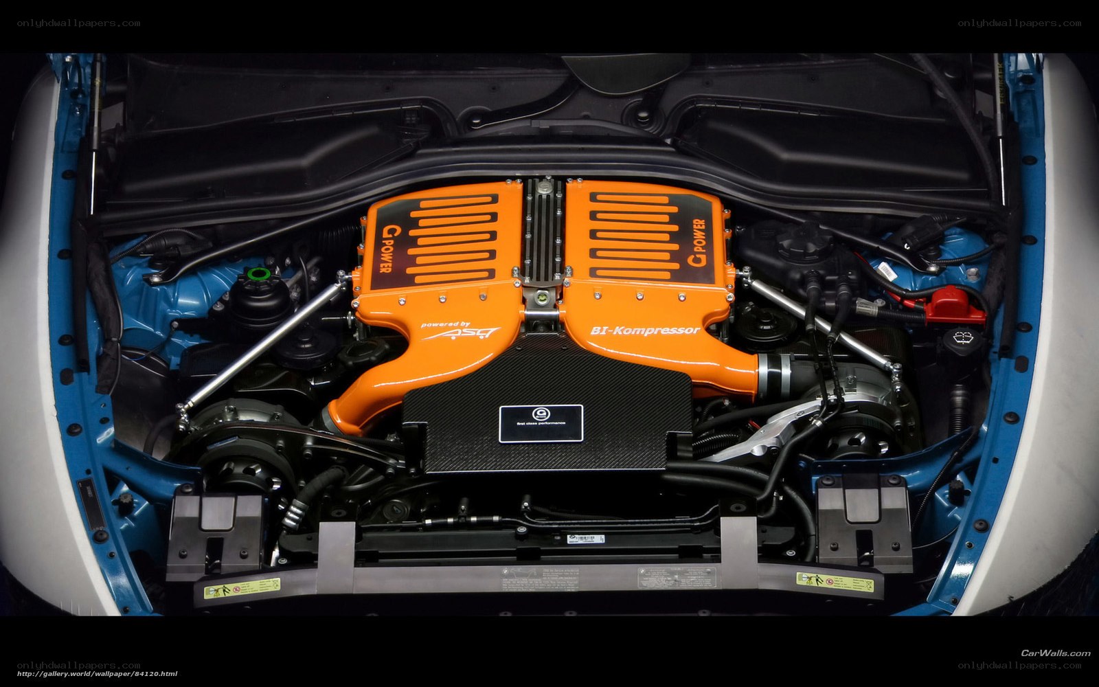 orange engine bay