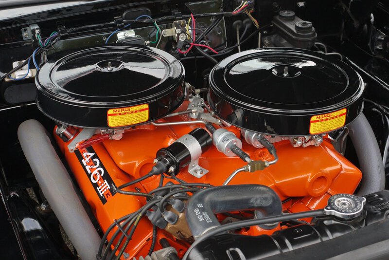 Orange Engine in Car