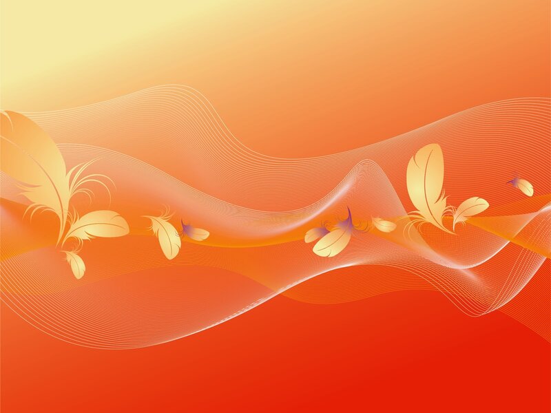 orange feather wave design