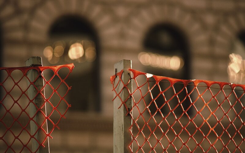 Orange fence at night
