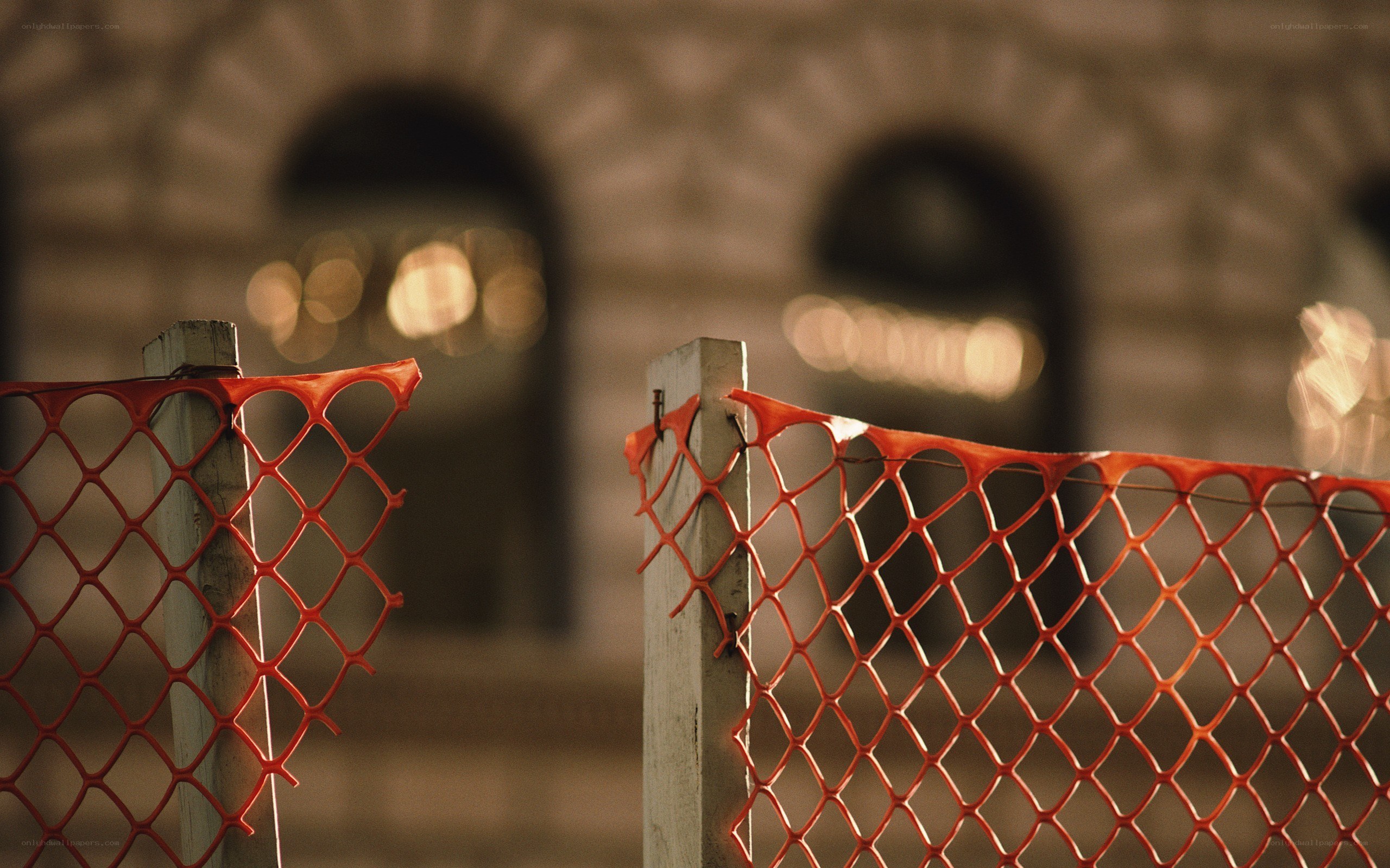 Orange fence at night