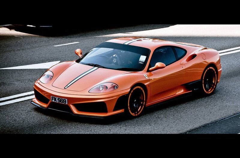 orange ferrari sports car