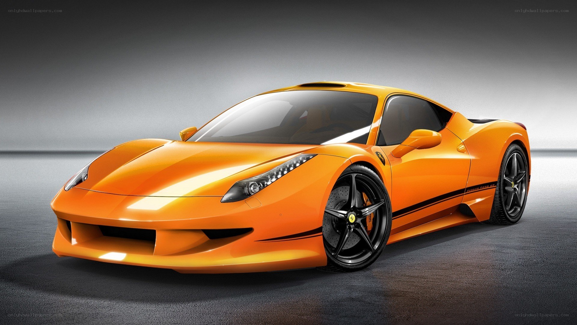 Orange Ferrari sports car