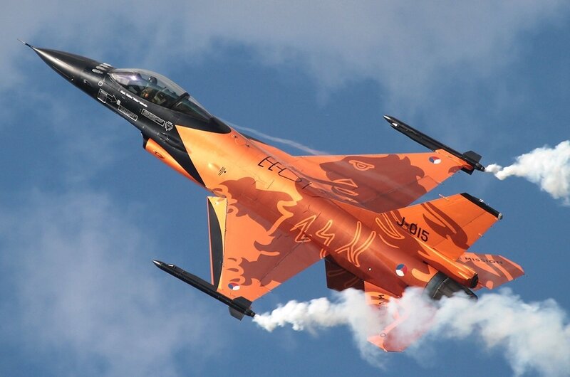 Orange Fighter Jet