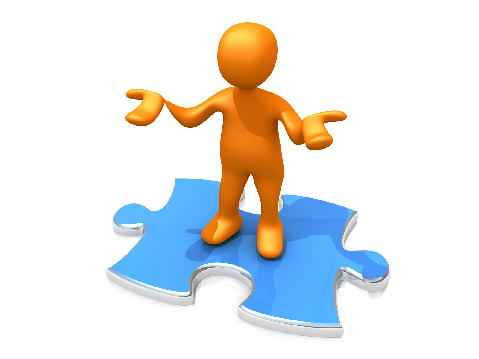 orange figure on puzzle piece