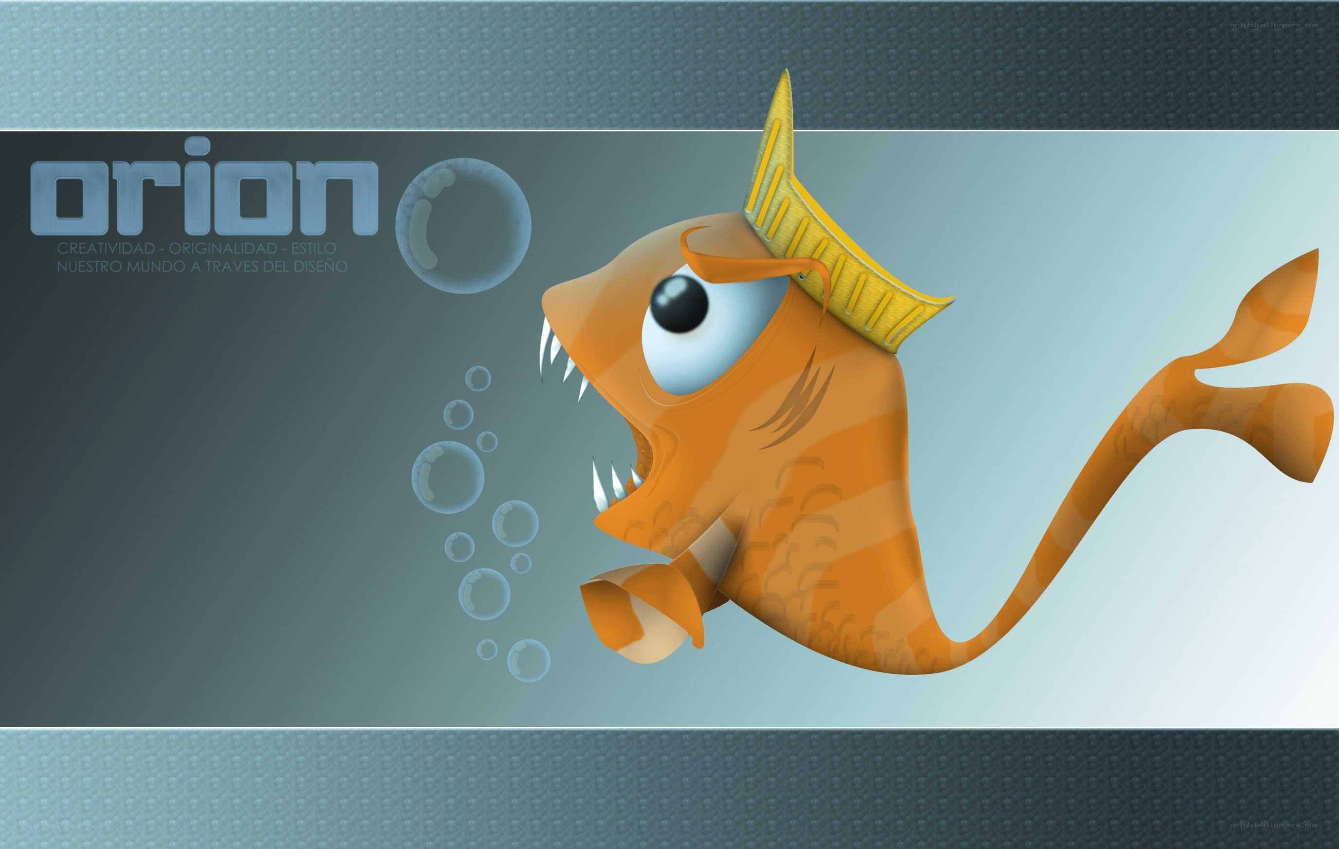 orange fish with crown