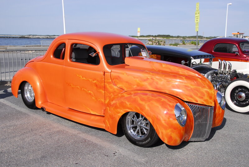 Orange Flame-painted Car — Bright