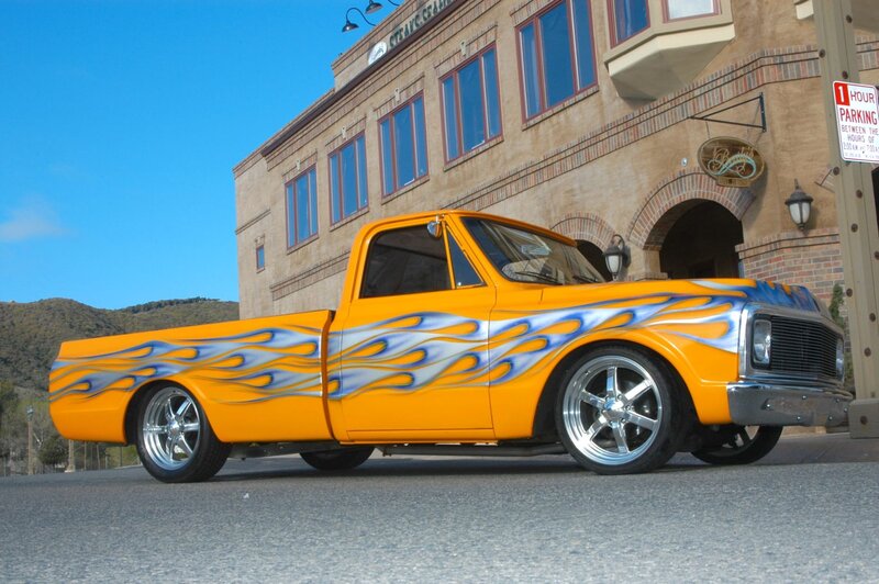 Orange Flame-painted Truck — Bright