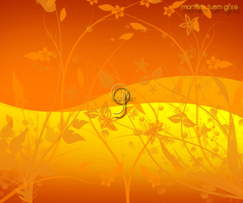 orange floral abstract background