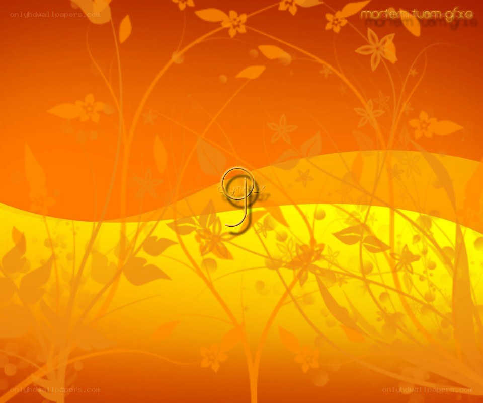orange floral abstract background