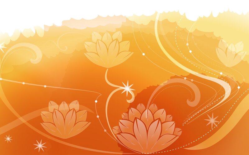orange floral abstract background
