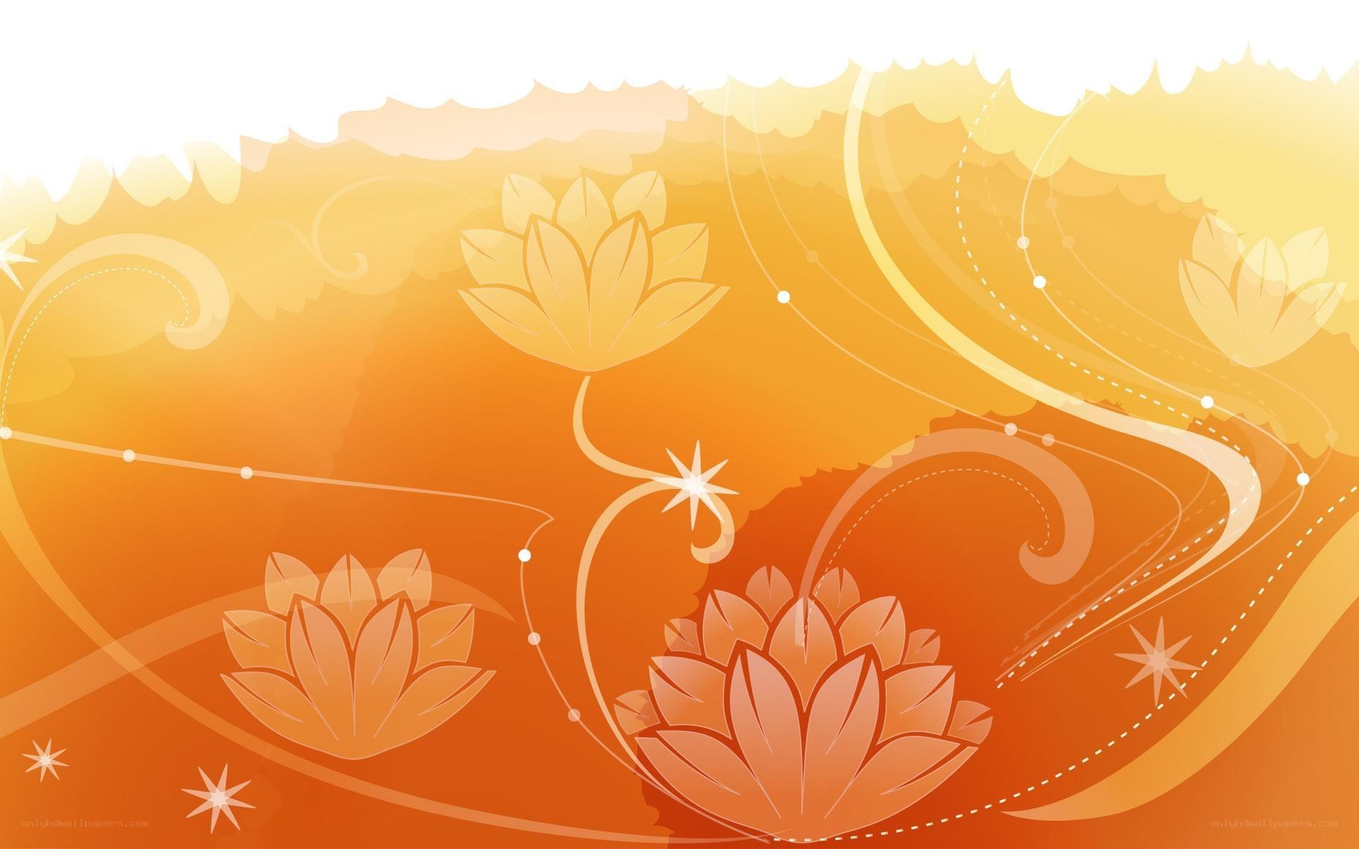 orange floral abstract background