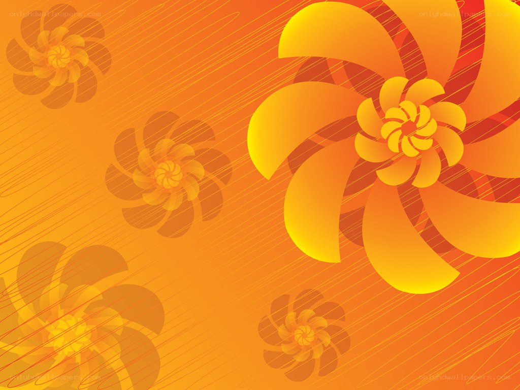 orange floral abstract background
