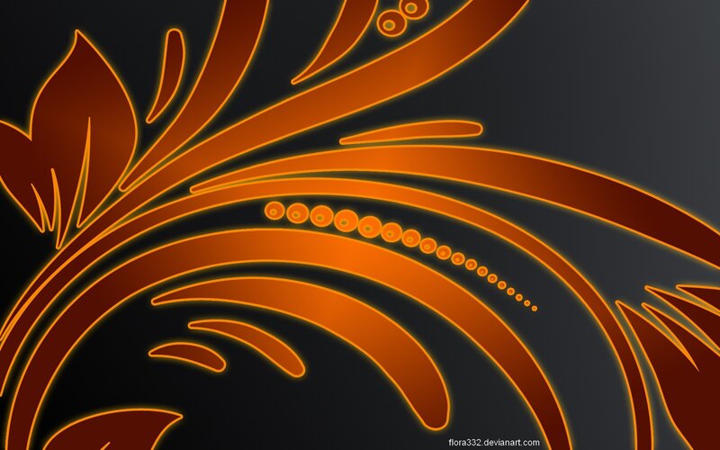 orange floral abstract design