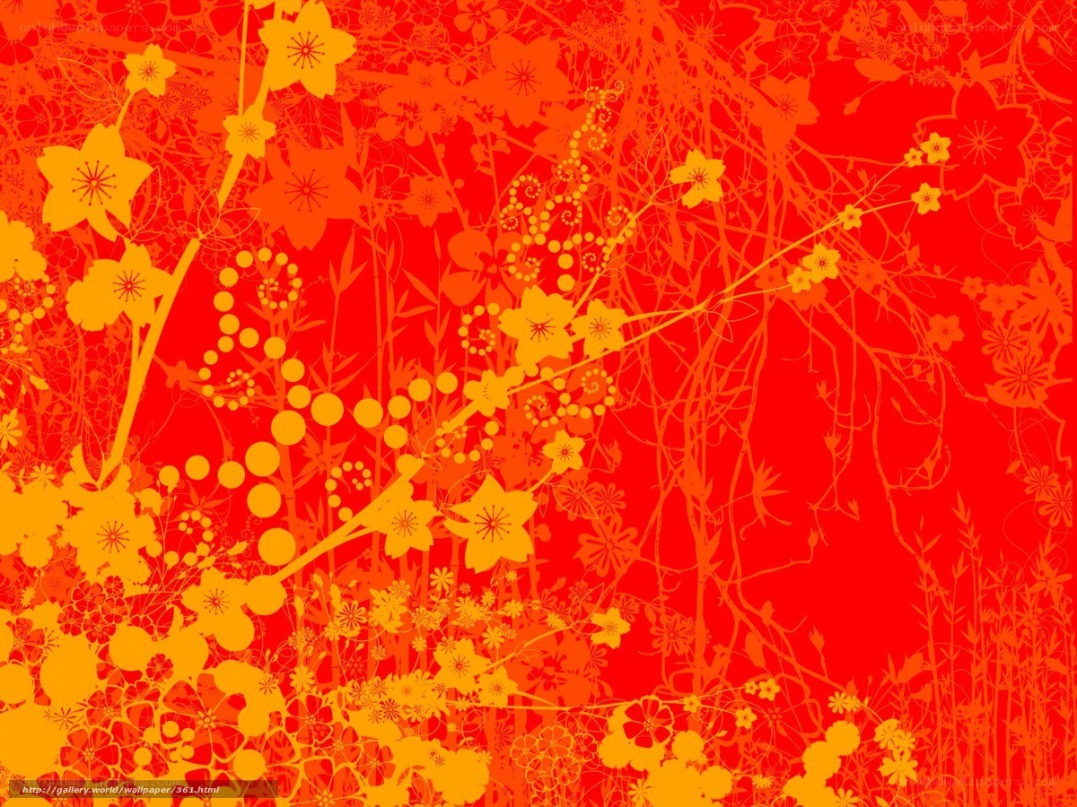 orange floral pattern background
