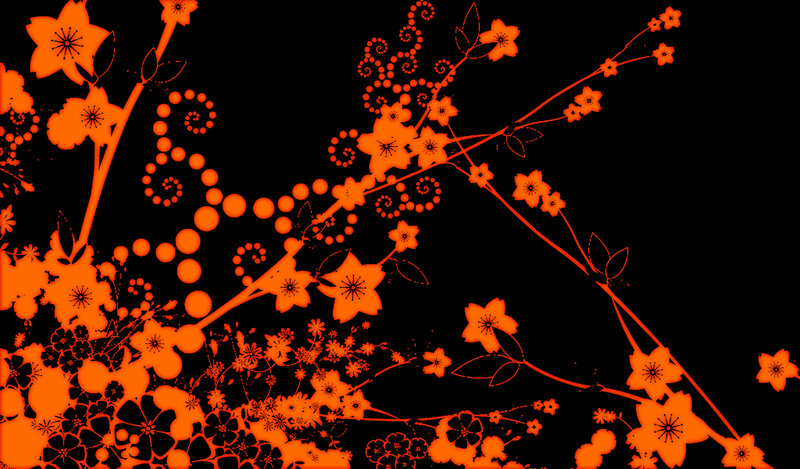orange floral pattern design