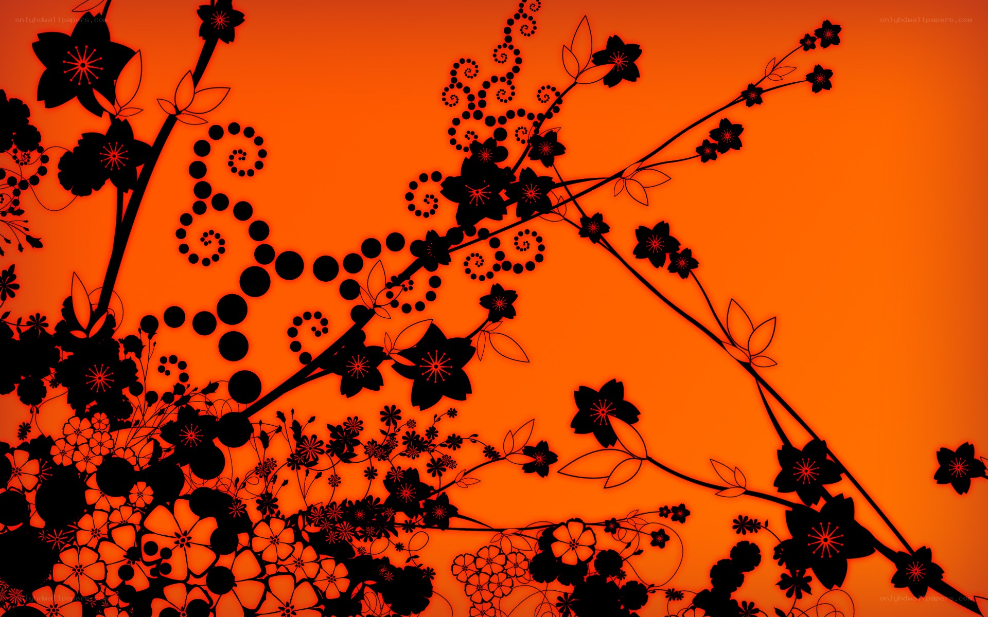 orange floral pattern design