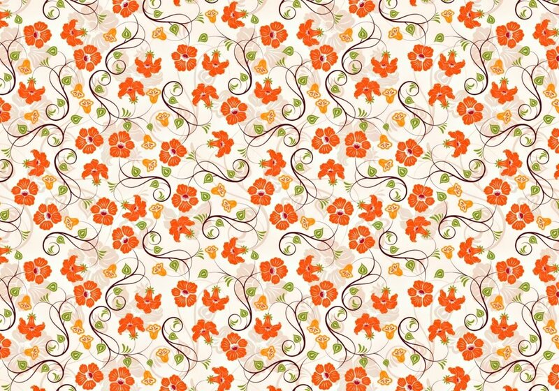 Orange Floral Pattern — Ornate