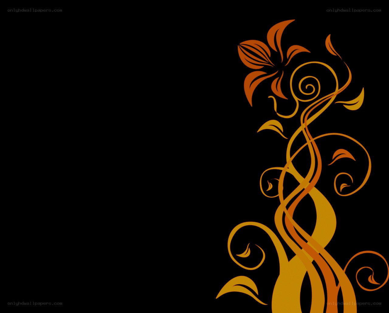 orange floral vine design