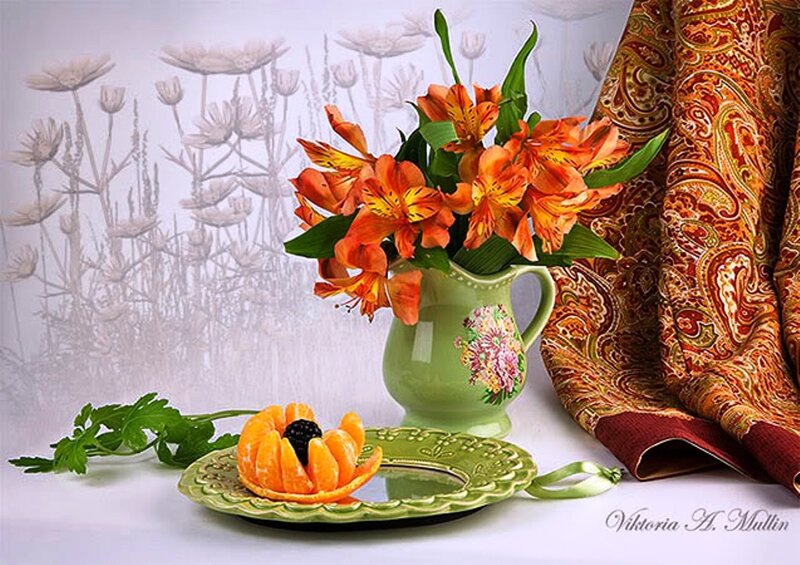 Orange Flower Arrangement — Serene