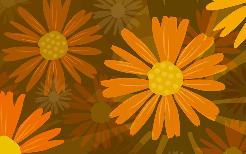 orange flower pattern background