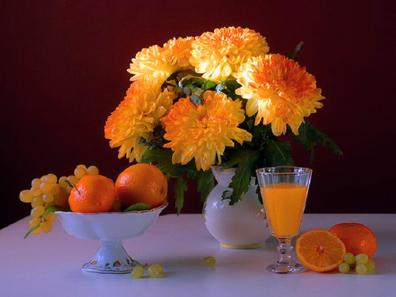 Orange Flowers and Fruit