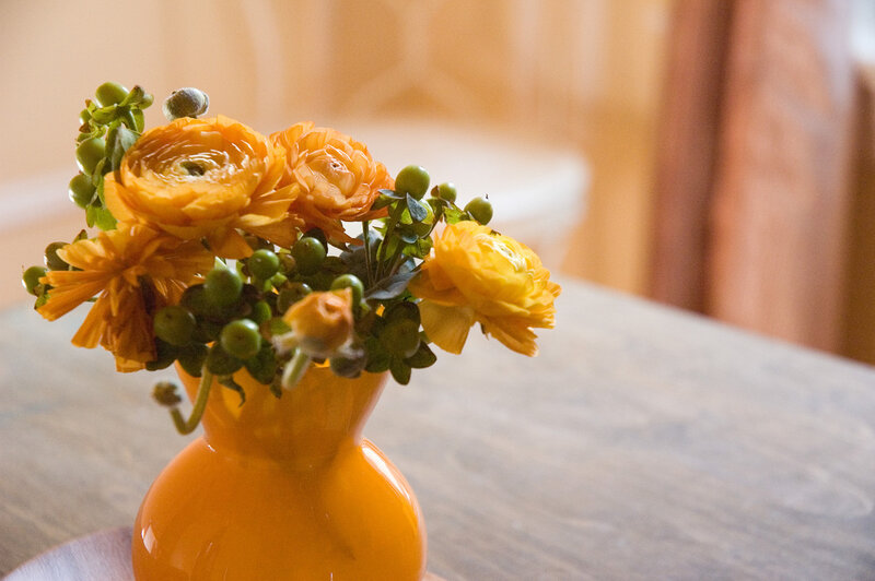 Orange Flowers in Vase — Calm